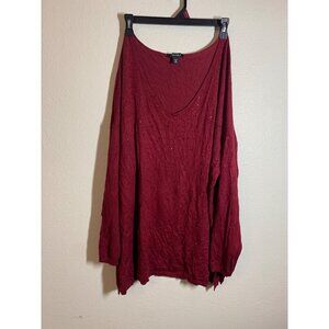 Roz & Ali Embellished Sweater Women's Plus Size 2X Red Sparkle Business Casual